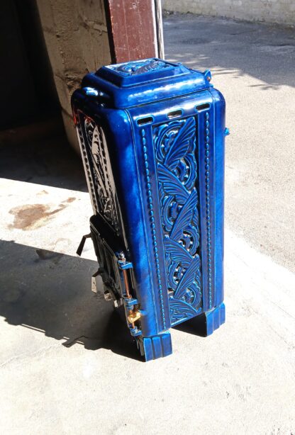 Supermooi frans blauw emaille Art Deco Kacheltje - Afbeelding 8