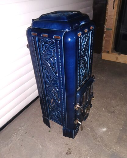 Supermooi frans blauw emaille Art Deco Kacheltje - Afbeelding 2