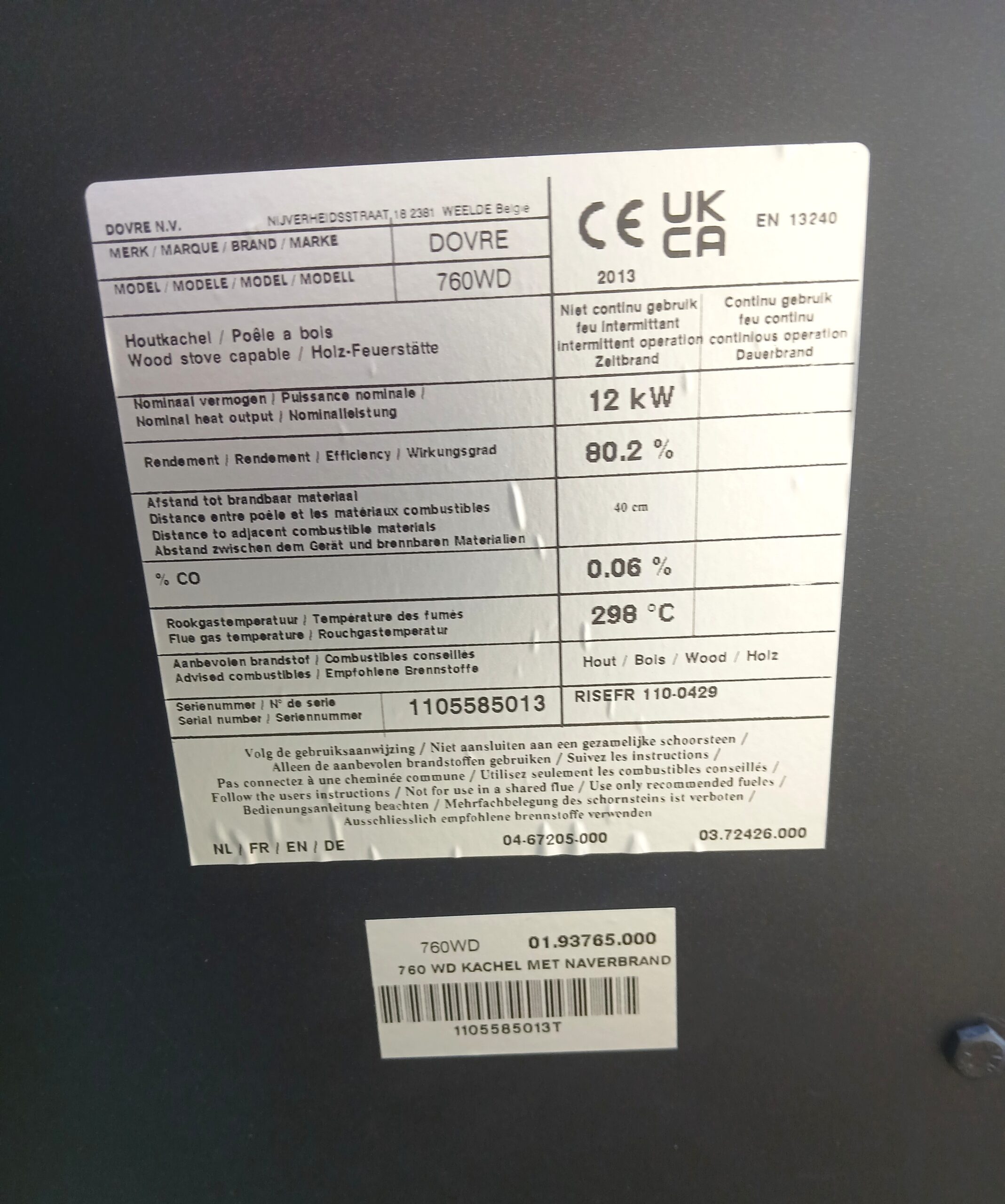 Aanbieding grote klassieke Houtkachel van Dovre model 760WD - Afbeelding 10