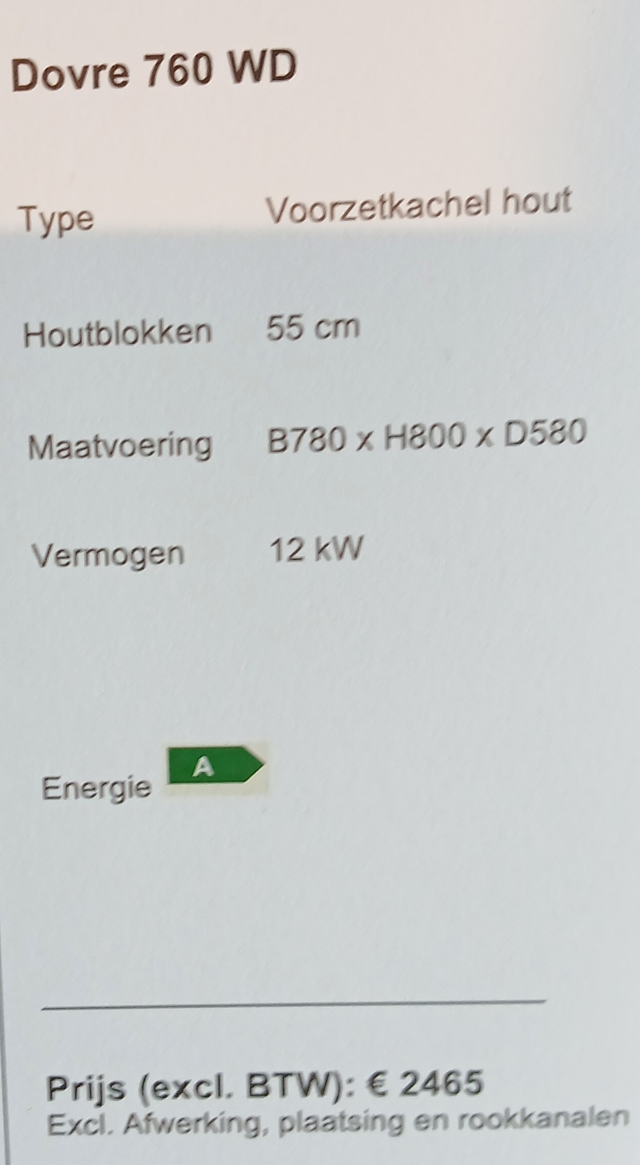 Aanbieding grote klassieke Houtkachel van Dovre model 760WD - Afbeelding 7