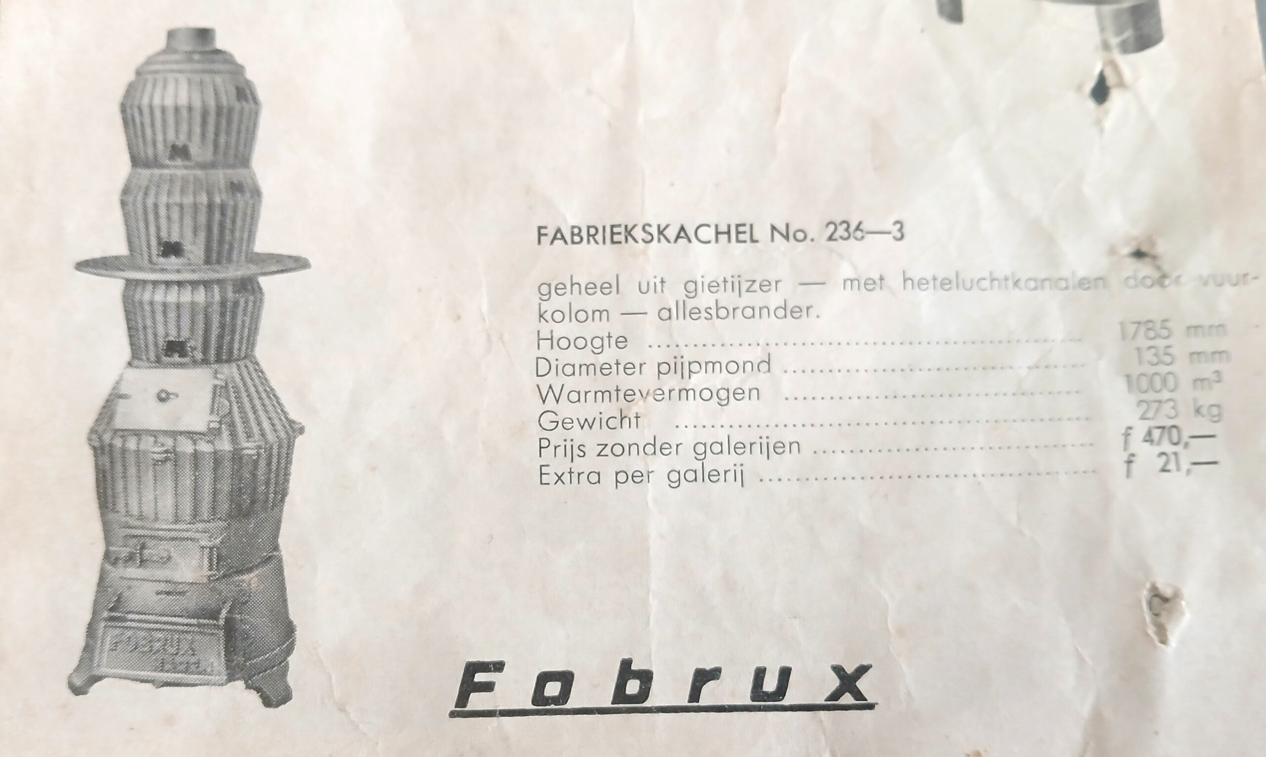 Zeer grote Belgische Fabriekskachel van Fobrux - Afbeelding 10