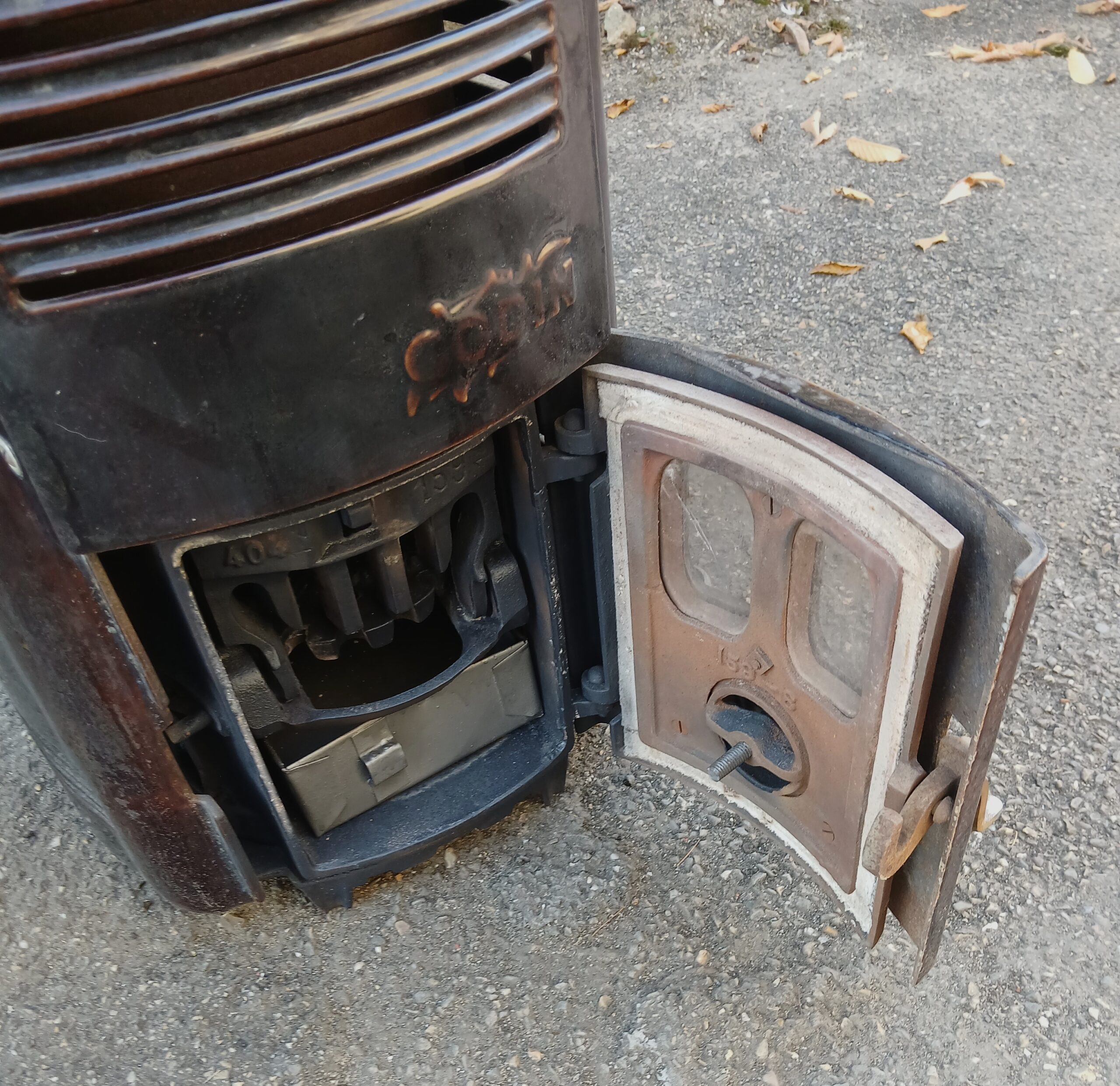 Bruin geëmailleerd frans Art Deco kacheltje van Godin uit 1937 - Afbeelding 6